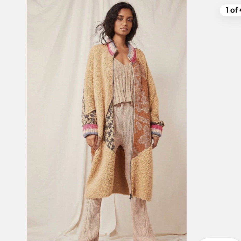 Free People Multicolor Sweater Coat